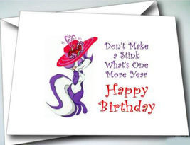 6 NOTE CARDS W/ ENVELOPES "DONT MAKE A STINK WHATS ONE MORE YEAR" SOCIET... - $12.19