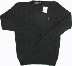NEW $165 Polo Ralph Lauren Cable Knit Sweater!  Blue Black Green  Wool Cashmere - £53.77 GBP