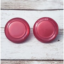 Vintage Clip On Earrings - Red Button Style 7/8&quot; - £7.70 GBP