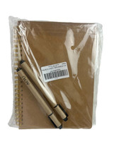 AOU A5 Dotted Bulet Spiral Notebooks 2 Journals Thick Paper 2 Gel Pens Brown - £13.15 GBP