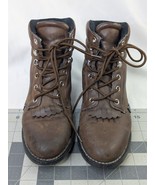 Justin Basics Womens Lace Up Boots Sz 6.5 Brown JBL401 - $29.95