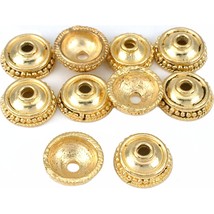 Bali Dot Bead Caps Gold Plated 14mm 18 Grams 10Pcs Approx. - £5.86 GBP