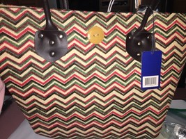 NWT Large Striped Aztec Patterned Tote Bag ~ Blue Star Clothing Company - £21.27 GBP