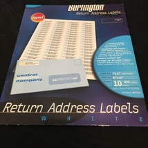 Burlington Return Address Labels 10 Sheets, 800 Labels In White Used Ope... - $5.05