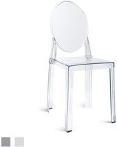 Vanity 2Xhome Louis Large Transparent Mid Century Ghost Chair, Clear. - £111.06 GBP