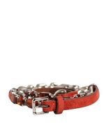 Dolce &amp; Gabbana Red Velvet Crystals Chain Embellished Belt Women - $604.99