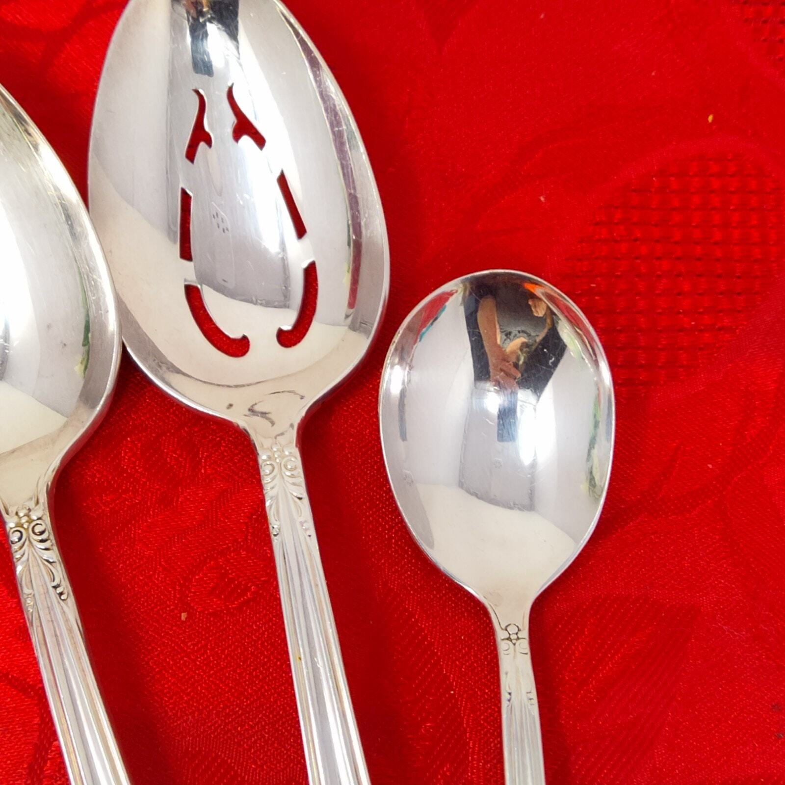4X Srv May Queen Holmes & Edwards Silverplate Flatware Monogram "N" Serving Pcs Item image 4