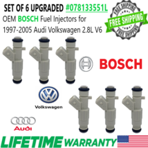 UPGRADED OEM BOSCH x6 4 hole 19LB Fuel Injectors for 97-05 Volkswagen Audi 2.8L - £95.58 GBP