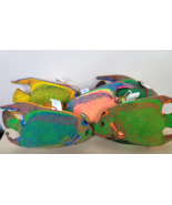 Vintage Tropical Fish Fabric Ornaments Set of 5 All Different Bright 7&#39; - £15.76 GBP