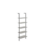 72&quot;H Modern 5-Tier Bookshelf Bookcase Etagere - Grey Laminate &amp; Black Metal - $159.99