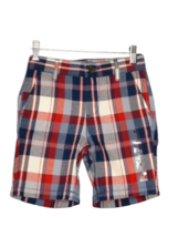The Childrens Place Red Blue White Checkered Plaid Flat Front Short Boys Size 5 - £7.03 GBP