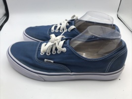 VANS Off The Wall Blue White Canvas Mens 11  Shoe Lace Up Low Top - $24.30