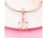 2022 Summer 14k Rose Gold-Plated Murano Glass Pink Sea Turtle Dangle Charm - $16.50