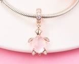 2022 Summer 14k Rose Gold-Plated Murano Glass Pink Sea Turtle Dangle Charm - $16.50