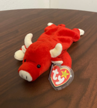 Vintage Ty Beanie Babies &quot;Snort&quot; Red Bull 1995 - $5.89