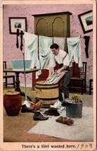 There&#39;s A Girl Wanted Here DB Posted 1908 Vintage Funny Postcard - $7.50
