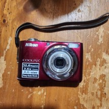 Nikon Red Coolpix L22 12MP Digital Camera Not Working As Is - $14.85