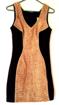 The Leather Collection dress size S , leather black &amp; leopard print made... - £19.43 GBP