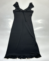 Parallel Womens Black Sleeveless Cocktail Dress Ruffles Size Medium - £14.18 GBP