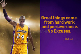 Kobe Bryant Motivation Quote Great Things Come From Hard Work Photo All Sizes - £3.93 GBP+