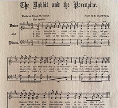 Rabbit And The Porcupine Sheet Music 1892 Victorian Voice And Piano DWY10A - $35.02 CAD