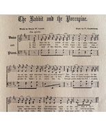 Rabbit And The Porcupine Sheet Music 1892 Victorian Voice And Piano DWY10A - $454.76 MXN