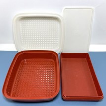 Vintage 2 Pieces Orange Tupperware 1294-7 and 794-6 with Lids - £22.70 GBP