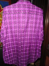 Robert Graham Mens Purple Geometric Button Up Long  Sleeve Shirt Classic Fit XL image 2