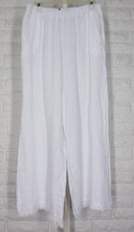 Tempo Paris Wide Leg Linen Gauze Pants Frayed Hem White Nwt X Large - $79.19