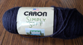 Caron Simply Soft Acrylic Yarn Black 9727 6 oz 315 Yards Skein - £4.66 GBP