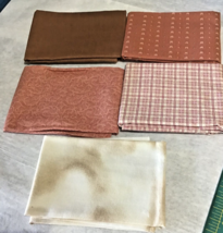 5 Fat Quarter brown tones USA made Fabrics made in USA - £5.41 GBP