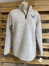 NEW US Air Force Black Fuzzy Fleece Zip Up Sweater Woman's Size M KG - $24.74