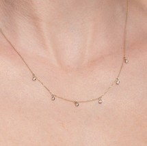 Dangle Necklace-Cubic Zirconia By The Yard-Station Necklace-Layering Necklace - $318.00