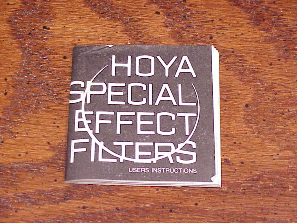 Hoya Lenses Special Effects Filters User Instructions, no. SP 8007E - $5.95