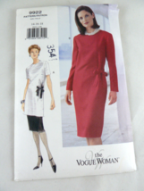 Vogue 9922 Misses  Miss Petite Dress Top Skirt Pattern Sz 14 16 18 - $5.93