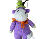 Midwest Genuine Monkeys Purple Knit Hippopotamus Plush Ornament 5.5 inch... - $4.86