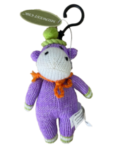 Midwest Genuine Monkeys Purple Knit Hippopotamus Plush Ornament 5.5 inches high - £3.88 GBP