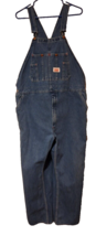 Roundhouse Vintage Blue Denim Bib Overalls Men&#39;s Size 44x28 Made In USA - $32.98