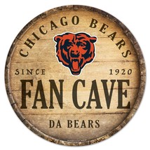 Chicago Bears Sign Wood 14 Inch Round Barrel Top Design - $43.99