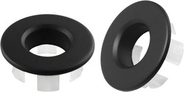 Itrolle Sink Overflow Cover 2 Pcs. Black Round Trim Cap Insert In Bathroom - £23.49 GBP