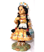 Little Girl Figurine Native American Dressed in Her Finery Resin 5 1/2&quot; ... - £10.24 GBP