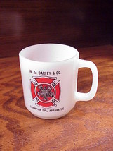WS Darley Company Champion Fire Apparatus Glasbake White Glass Coffee Mug - £5.86 GBP