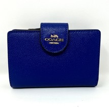 Coach Medium Corner Zip Wallet in Sport Blue Leather Style 6390 New With... - $196.02