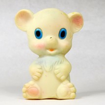 Binky Teddy Bear Squeaker Toy Figure Vintage 1970s Vinyl Retro Baby Teether Bath - £11.56 GBP