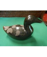 Beautiful Black on Black DUCK Figure..Signed Made in Mexico - £87.60 GBP