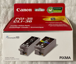Canon 35 36 Black PGI-35 Color CLI-36 Ink Value Pack 1509B011 Sealed Retail Box - £23.96 GBP