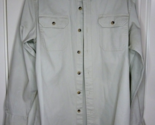 Wrangler Men’s Long Sleeve Shirt Medium Light beige gaberdine cotton fabric - £12.65 GBP