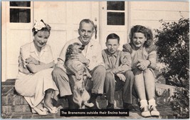 1945 Tom Breneman Radio Host &amp; His Family, Radio At His Home Encino, CA Postcard - £5.59 GBP