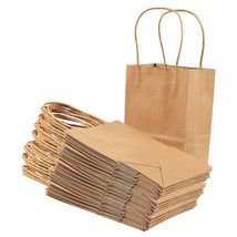 36 Pack Small Kraft Party Favor Gift Bags With Handles For Birthday, 8.5... - £28.78 GBP