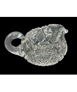 Glass American Brilliant Creamer Starburst Etched Cut 5&quot; - £14.20 GBP